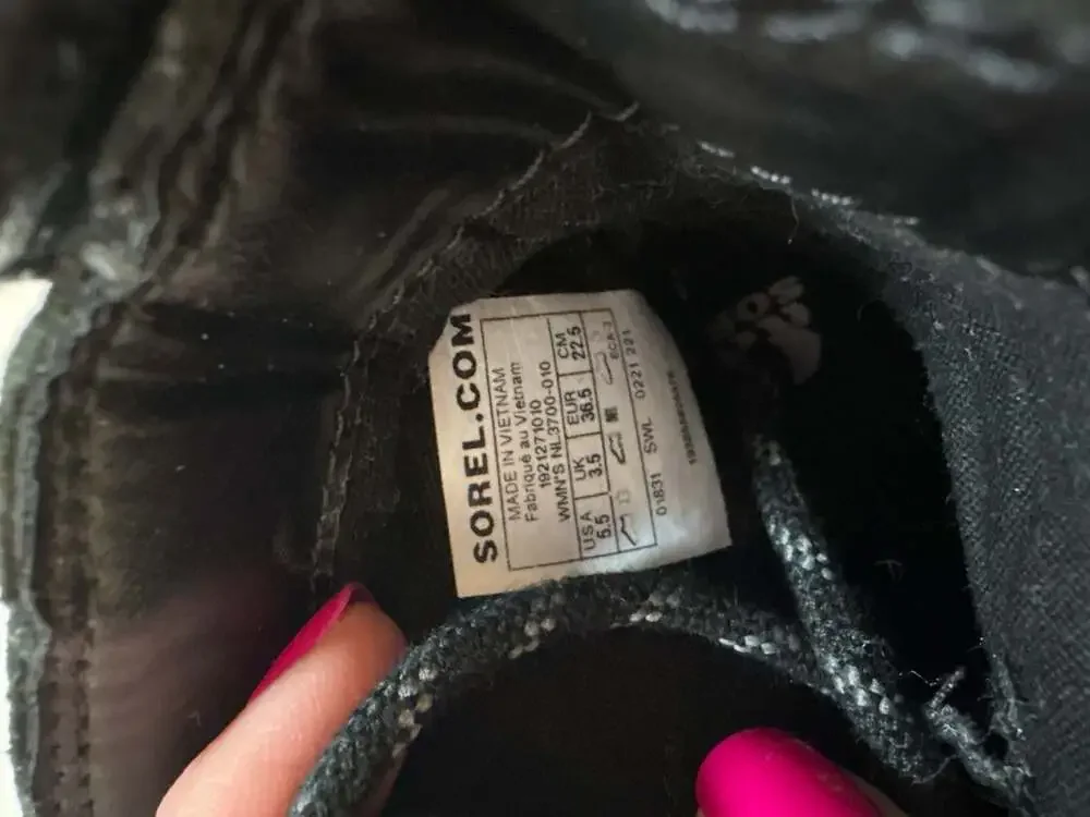 Sorel Lennox Waterproof Black Leather Lace-Up Combat Boots Women's Size 5.5 NWOT - Picture 5 of 6